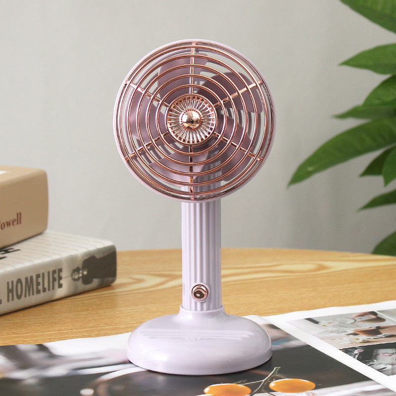 Retro Tabletop Desk Fan Compact Portable Quiet Operation Adjustable Tilt