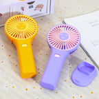 Portable USB Hand Fan for Women with Smiling Face Design Lightweight Rechargeable Handheld Fan