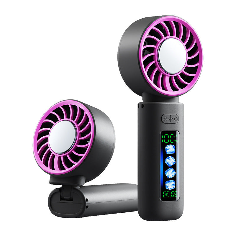 Women's Portable USB Mini Fan with LED Display and Three Speed Settings