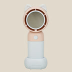 Portable Hand Fan with Integrated Mirror USB Rechargeable Lightweight Compact