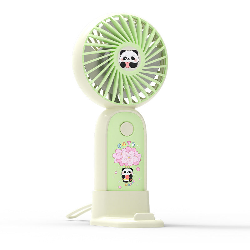 Portable Mini Fan USB Rechargeable Cute Panda Design Lightweight Compact