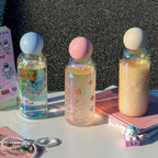 Glass Drinking Bottle for Women BPA-Free Butterfly Design Reusable Eco-Friendly