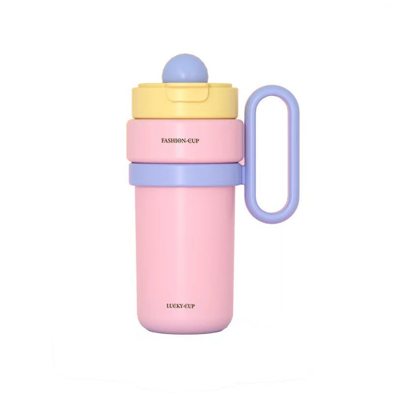 Ladies Insulated Water Bottle BPA-Free Plastic Leak-Proof Lid Ergonomic Handle Multi-Functional
