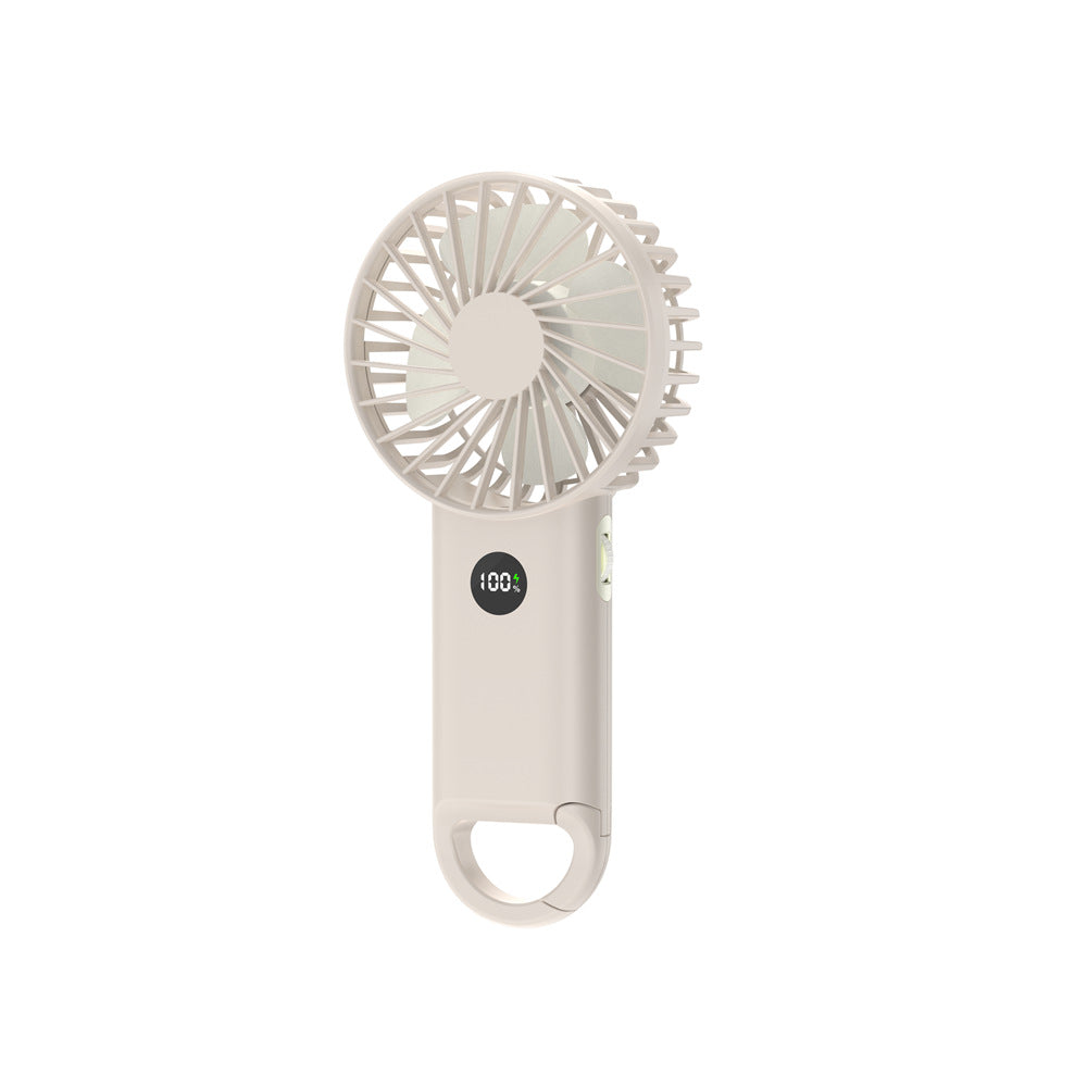 Portable Handheld Fan Rechargeable Battery 3 Speed Settings LCD Display Compact Lightweight