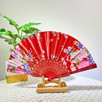 Ladies Folding Fan Floral Design Lightweight Portable Handheld Fan