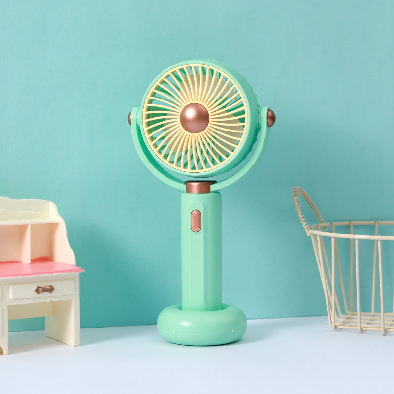 Portable Handheld Fan USB Rechargeable 3-Speed Compact Lightweight with Stand