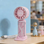 USB Rechargeable Mini Handheld Fan with Adjustable Tilt Head and Removable Stand