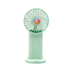 Portable Hand Fan Ladies Floral Design Rechargeable Battery Operated Quiet