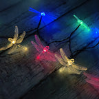 Outdoor Solar Dragonfly String Lights Waterproof Colorful LED Festival Party Decoration