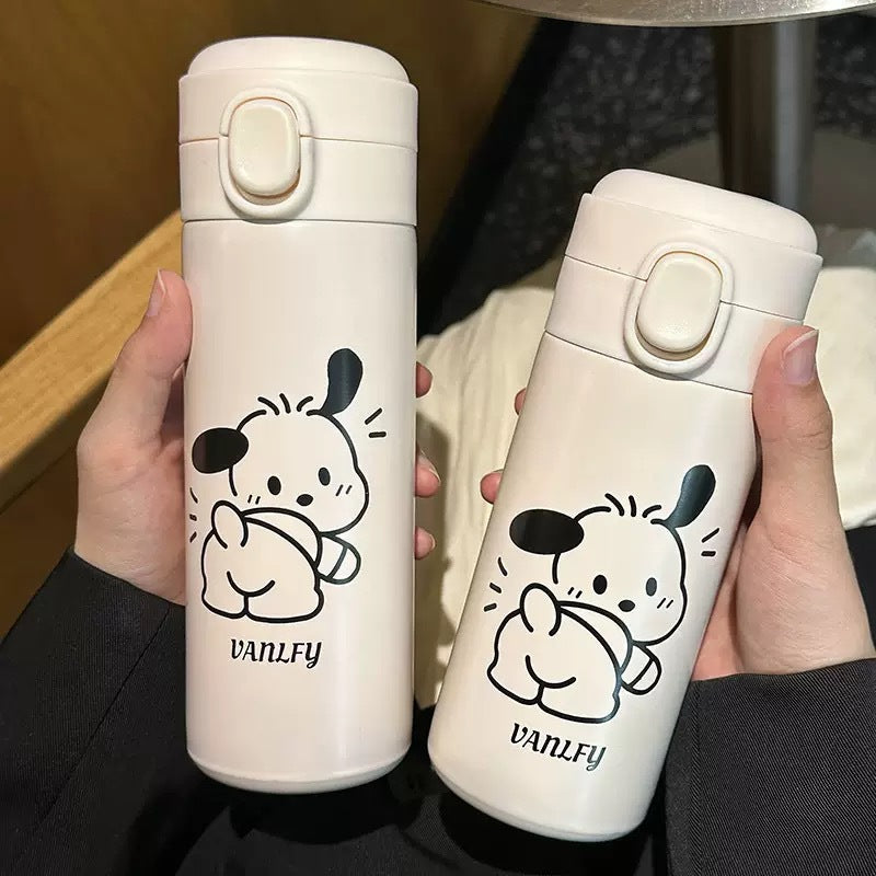 Insulated Stainless Steel Water Bottle for Women with Leak-Proof Press Cap and Animal Design