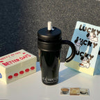 Multifunctional Coffee Mug with Reusable Straw Leak-Proof BPA-Free Plastic for Hot and Cold Drinks