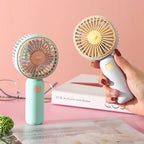 Compact Handheld Fan with Quiet Brushless Motor and Removable Stand Ergonomic Grip