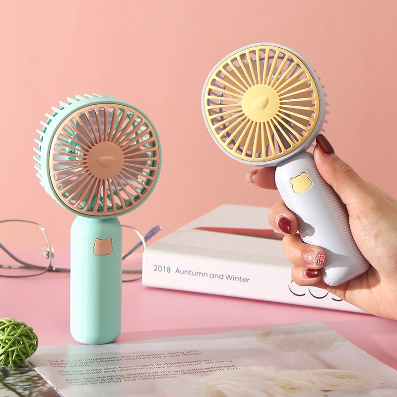 Compact Handheld Fan with Quiet Brushless Motor and Removable Stand Ergonomic Grip