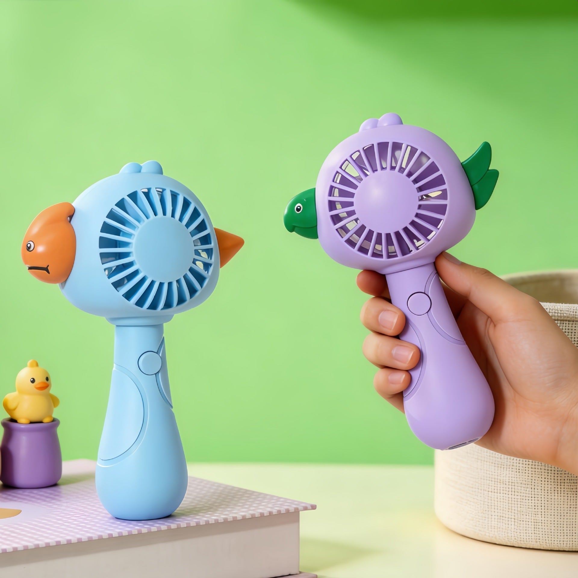 Portable Handheld Fan with Playful Bird Design Lightweight USB Rechargeable Quiet Cooling Fan for Women