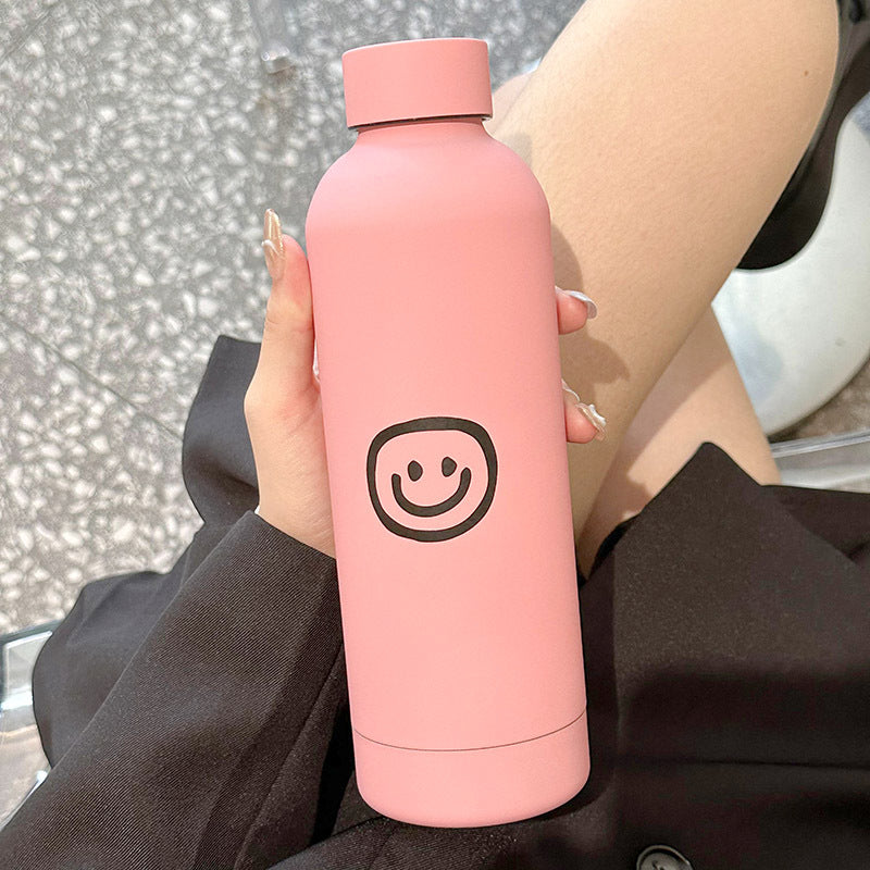 Women's Insulated Stainless Steel Water Bottle Double Vacuum Seal Fun Emoji Design