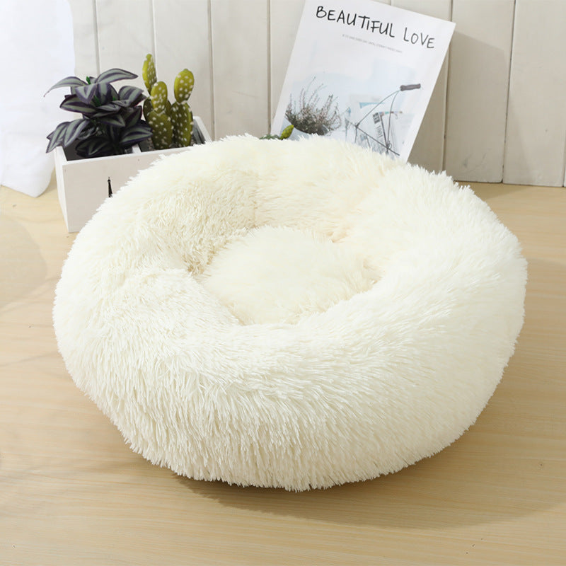 Fluffy Dog Bed Hypoallergenic Soft Round Non-Slip Machine Washable