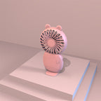 Mini Tabletop Fan Compact Quiet Personal Desk Fan with Adjustable Speed and Bear Ear Design