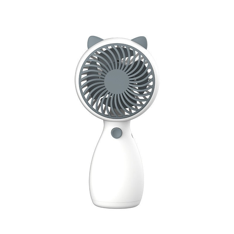 Portable Handheld Fan Cat Design USB Rechargeable 3-Speed Quiet Operation