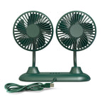 Dual Adjustable USB Powered Desktop Fan with Flexible Heads Quiet Portable Cooling