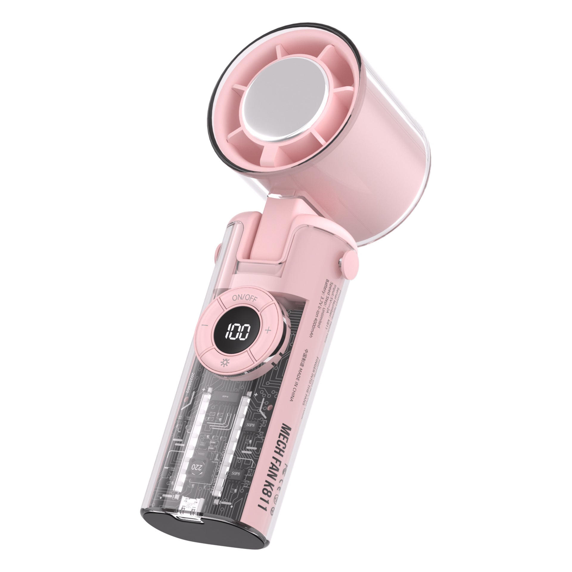 Portable Fan Rechargeable Battery Compact Lightweight Adjustable Speed