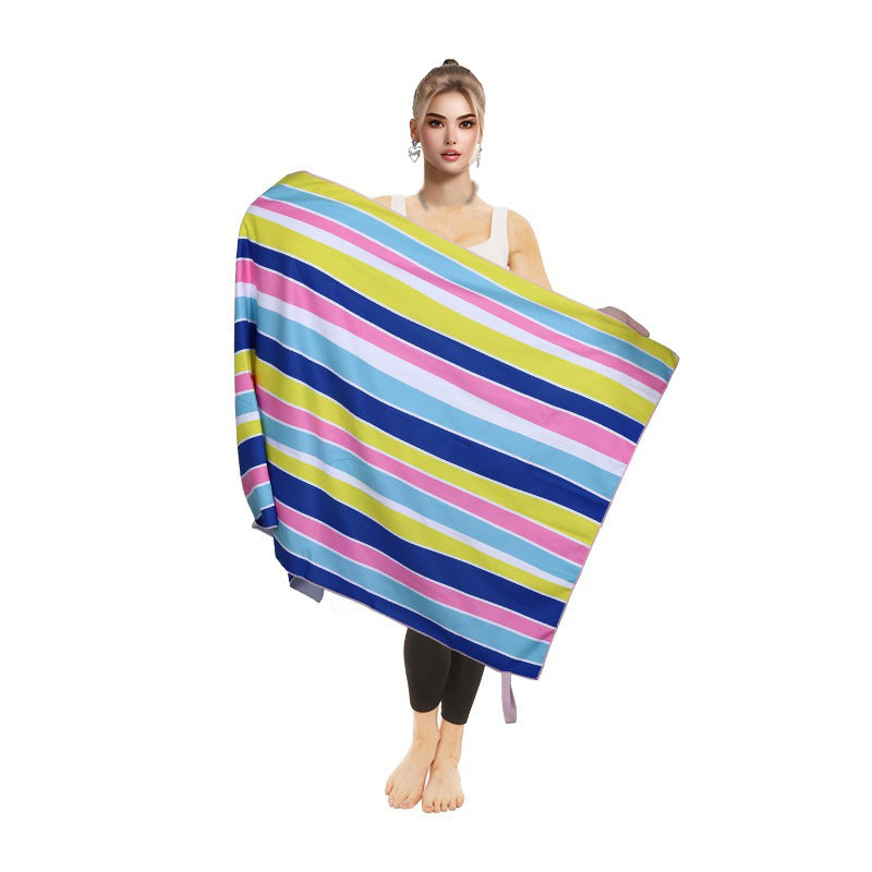 Ladies Beach Towel Microfiber Quick-Dry Tropical Flamingo Design Large