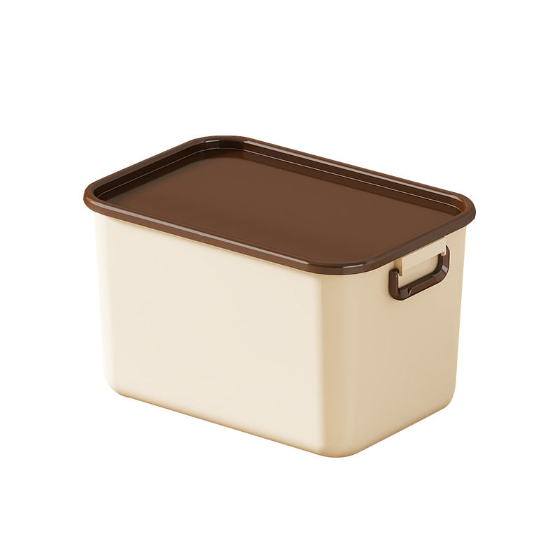 Stylish Plastic Storage Box with Lid and Handles 38x27x23 cm for Home Organization