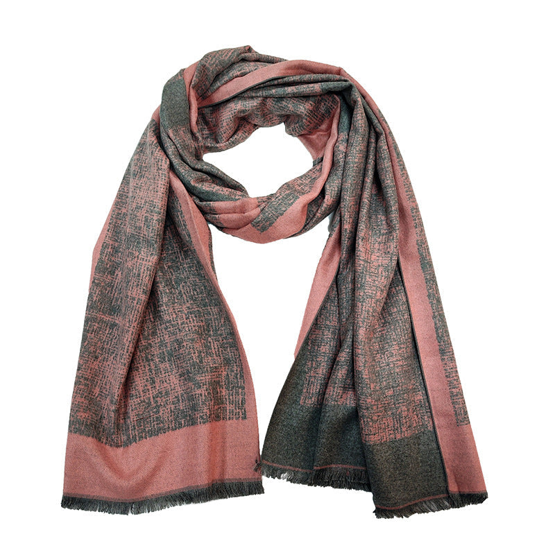 Ladies Scarf Soft Fleece Blend Warm Elegant Geometric Pattern Wrap
