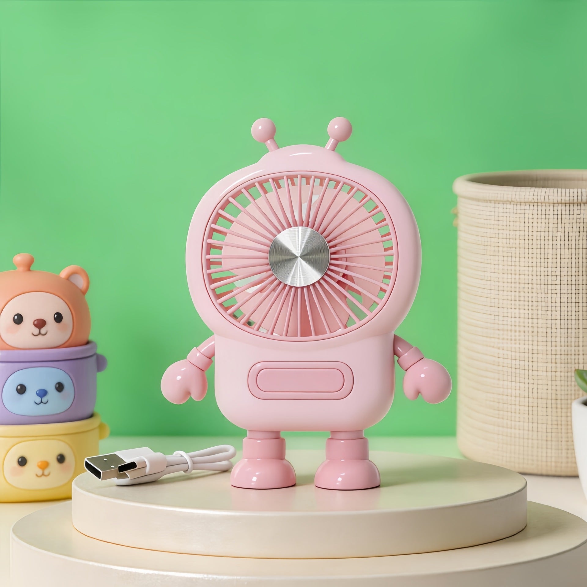 Portable Mini Fan Creative Robot Design Lightweight Handheld Personal Cooling Fan