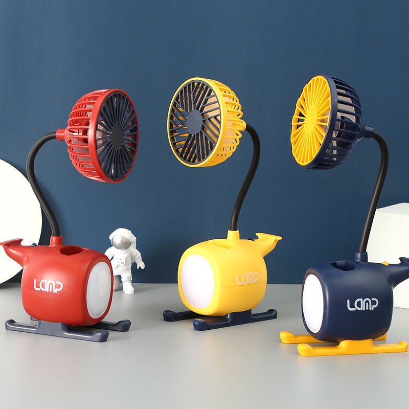 Multifunctional Table Fan with Flexible Arm and LED Light for Home and Office