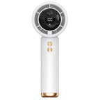 Harrow Portable Handheld Fan with Digital Temperature Display Rechargeable USB