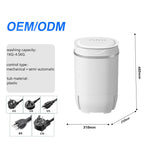 Mini Washing Machine Compact 1-4.5kg Capacity Half-Automatic Portable