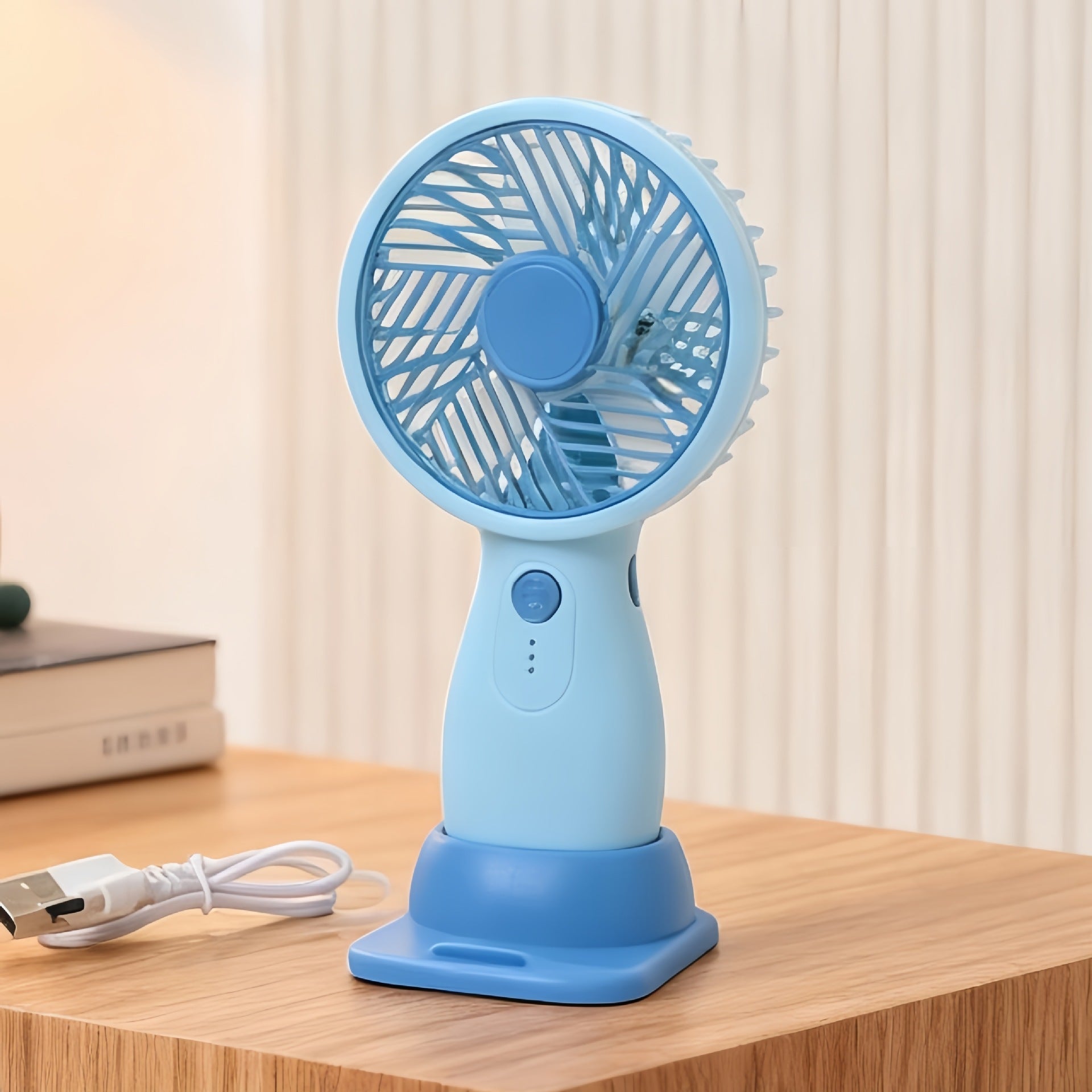 Portable USB Hand Fan with Swivel Head and Variable Speed Control Compact Personal Cooling