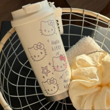 Ladies Insulated Water Bottle BPA-Free Plastic Flip Lid Hello Kitty Design