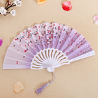Ladies Folding Fan Handmade Elegant Floral Pattern Lightweight Accessory