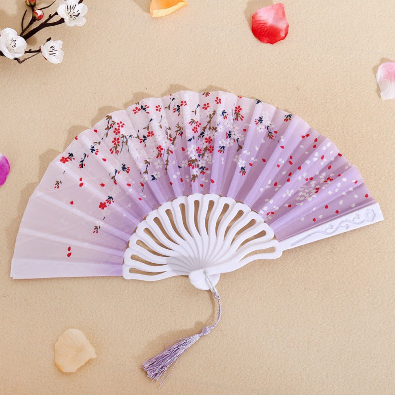 Ladies Folding Fan Handmade Elegant Floral Pattern Lightweight Accessory