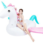 Inflatable Unicorn Pool Float Toy Durable PVC Kids Swim Seat with Stable Wings