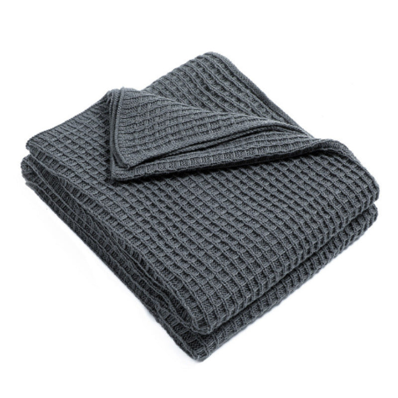 Brehn Women’s Knitted Cotton Throw Blanket Cozy Soft Wavy Design Machine Washable