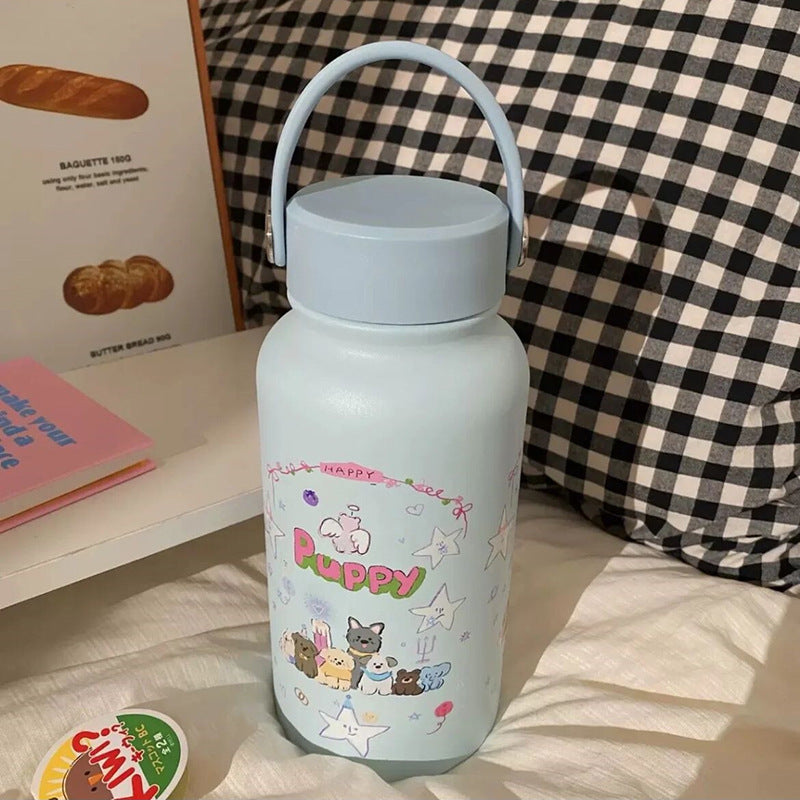 Women’s Insulated Stainless Steel Water Bottle with Cat Design Lightweight and Portable