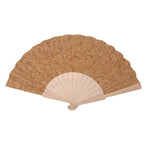 Handmade Cork and Wood Ladies Fan Lightweight Elegant Portable Accessory