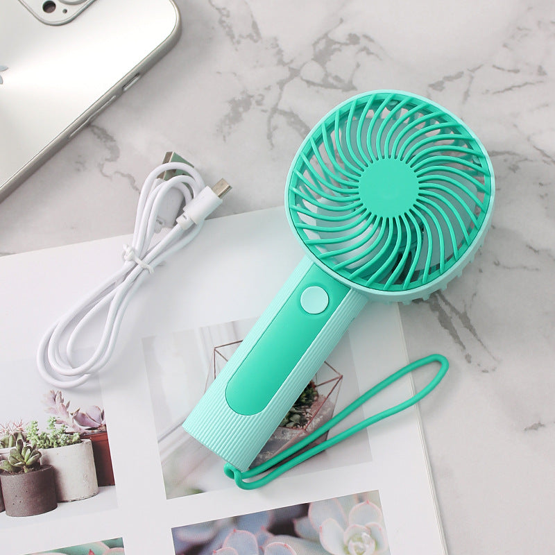 Portable Handheld Fan USB Rechargeable Ergonomic Grip Lightweight Personal Fan