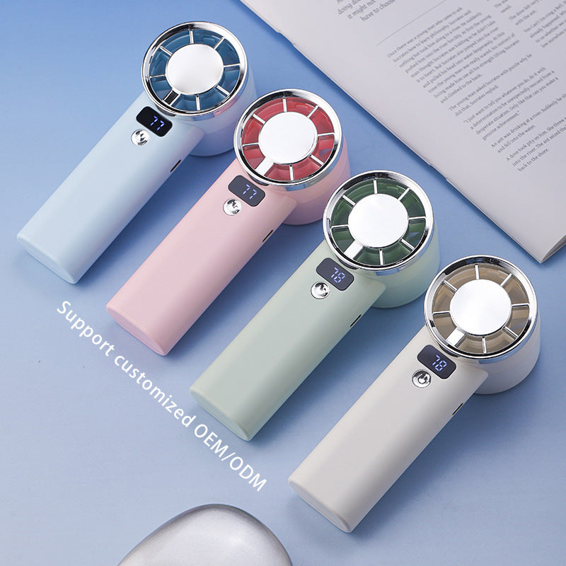 Portable Handheld Fan with Digital Display 5 Speeds 3000mAh Battery