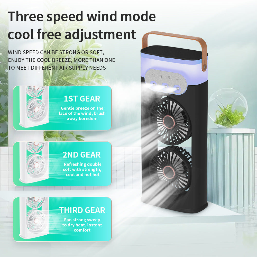 Portable Dual Fan Lightweight Rechargeable Personal Cooling Fan