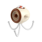 Octopus-Inspired Portable Fan Flexible Legs Rechargeable Battery Compact Lightweight
