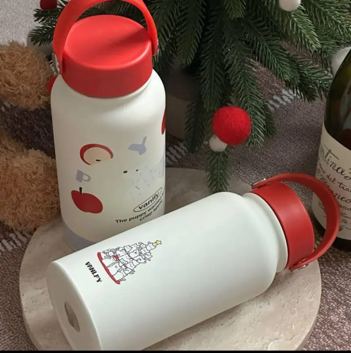 Insulated Stainless Steel Water Bottle for Women with Animal Design and Flip Lid