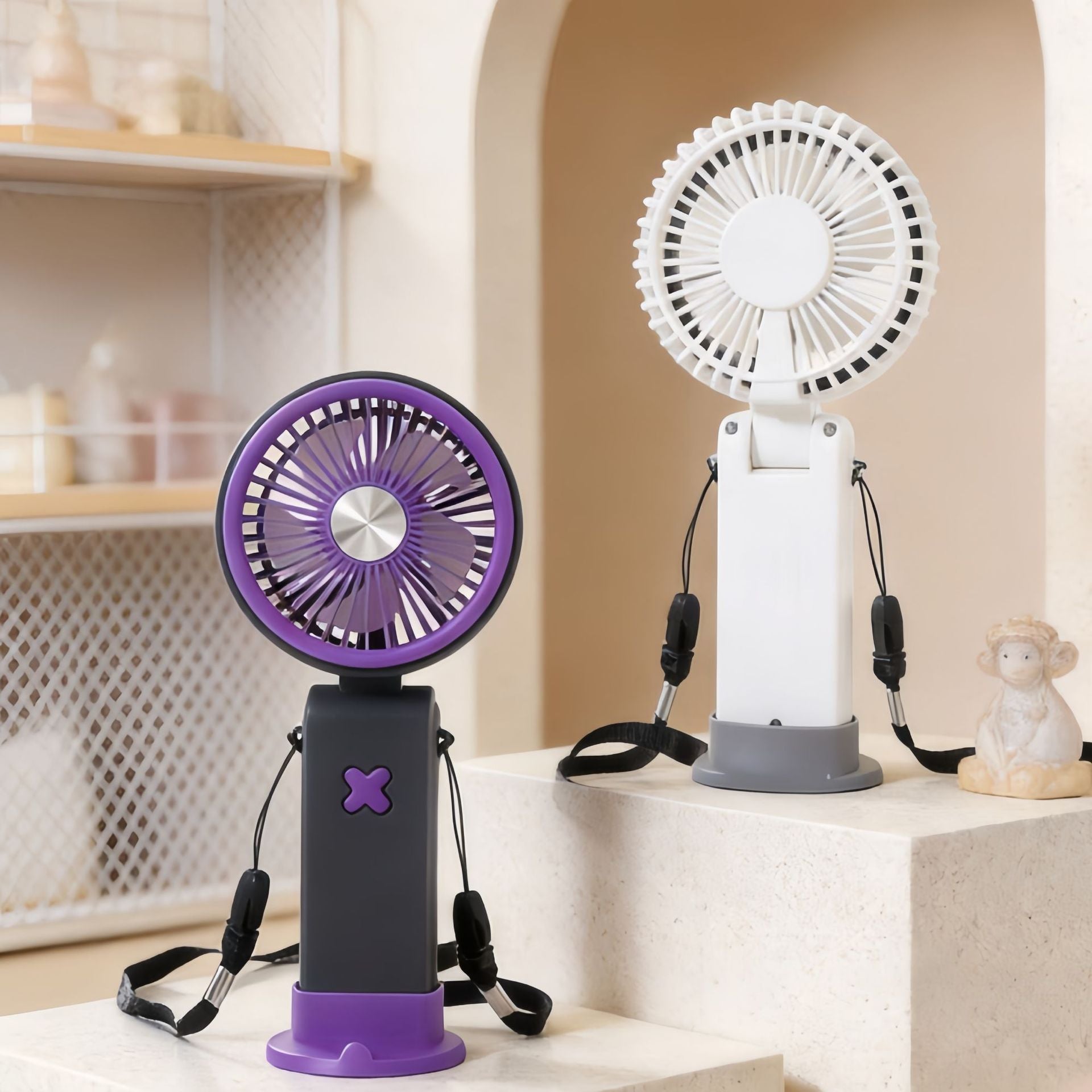 Portable USB Desk Fan Rechargeable Battery Adjustable Tilt Compact Lightweight