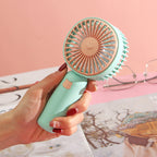 Compact Handheld Fan with Quiet Brushless Motor and Removable Stand Ergonomic Grip