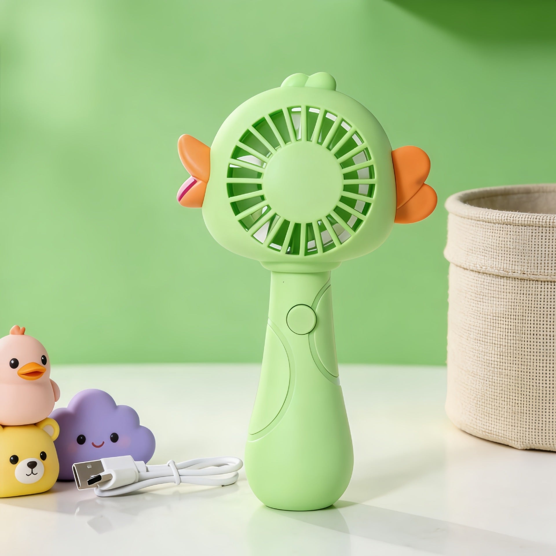 Portable Handheld Fan with Playful Bird Design Lightweight USB Rechargeable Quiet Cooling Fan for Women