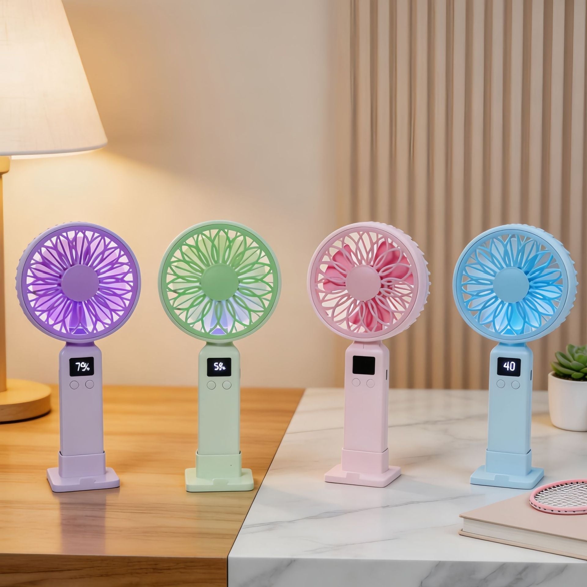 Portable USB Fan for Women with Digital Speed Display Lightweight Ergonomic Design