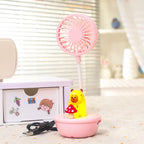 USB Desk Fan with Colorful LED Light Portable Quiet Table Fan for Women Adjustable Tilt