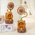 Creative Bear Design USB Table Fan with LED Light Compact Portable Desk Fan